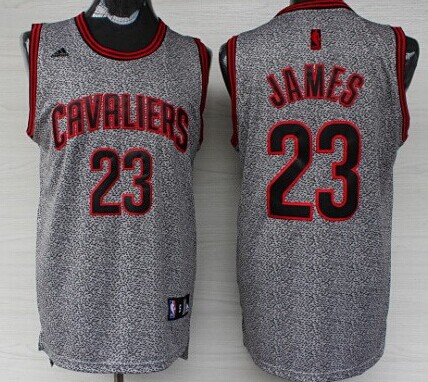 Cleveland Cavaliers #23 LeBron James Gray Static Fashion Jersey