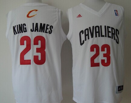 Cleveland Cavaliers #23 King James Nickname White With Black Fashion Jersey