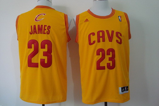 Cleveland Cavaliers #23 LeBron James Revolution 30 Swingman Yellow Jersey