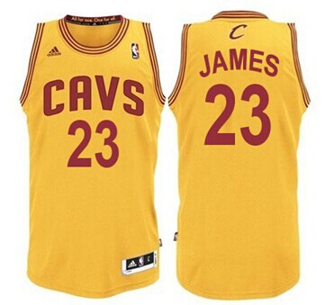 Cleveland Cavaliers #23 LeBron James Yellow Swingman Jersey