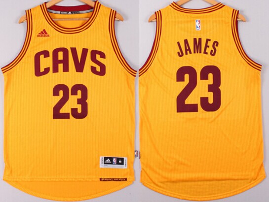 Cleveland Cavaliers #23 LeBron James Revolution 30 Swingman 2014 New Yellow Jersey