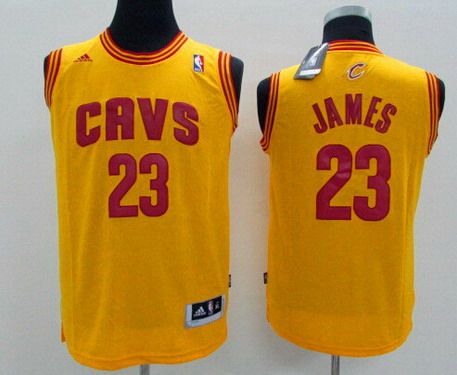 Youth Cleveland Cavaliers #23 LeBron James Yellow Jersey