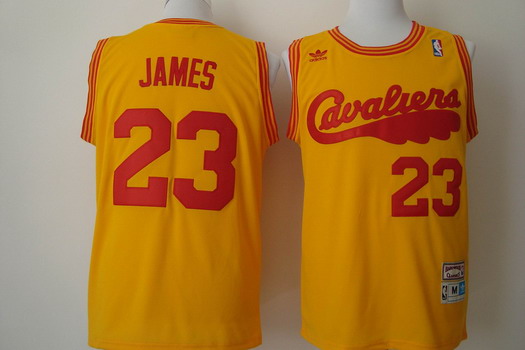 Cleveland Cavaliers #23 LeBron James 2009 Yellow Swingman Throwback Jersey