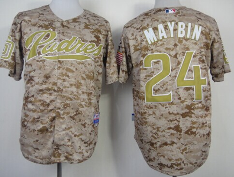 San Diego Padres #24 Cameron Maybin 2014 Camo Jersey