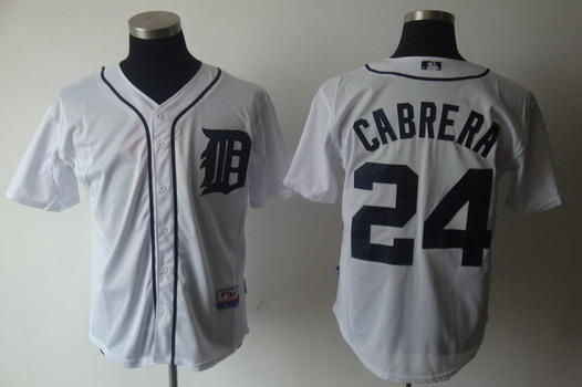 Detroit Tigers #24 Miguel Cabrera White Jersey