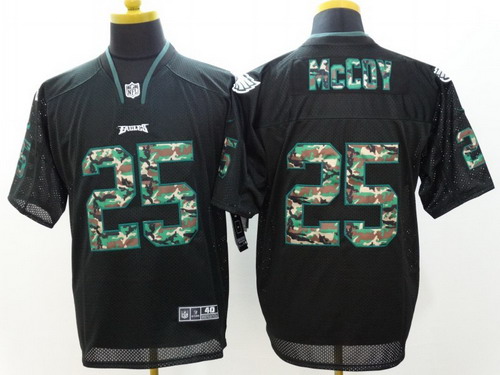 Nike Philadelphia Eagles #25 LeSean McCoy Black With Camo Elite Jersey