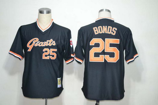 San Francisco Giants #25 Barry Bonds Black Throwback Jersey