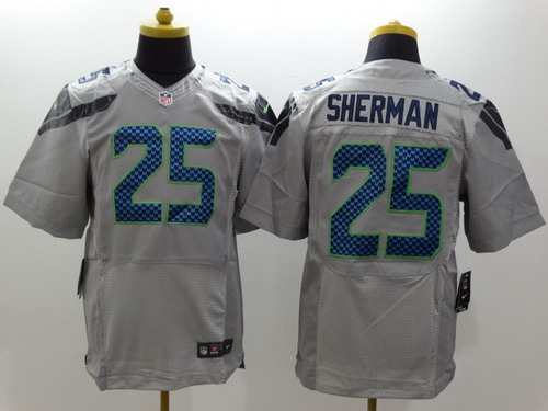 Nike Seattle Seahawks #25 Richard Sherman Gray Elite Jersey