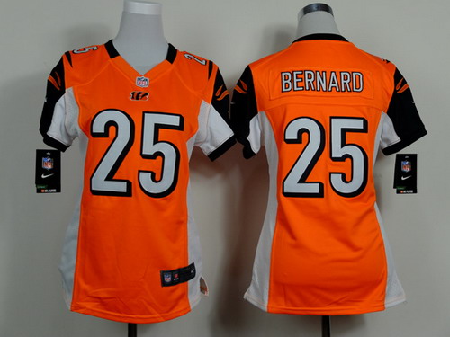 Nike Cincinnati Bengals #25 Giovani Bernard Orange Game Womens Jersey