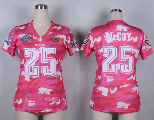 Nike Philadelphia Eagles #25 LeSean McCoy 2014 Salute to Service Pink Camo Womens Jersey