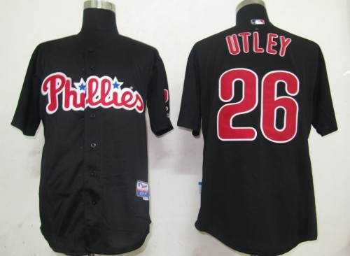 Philadelphia Phillies #26 Chase Utley Black Jersey