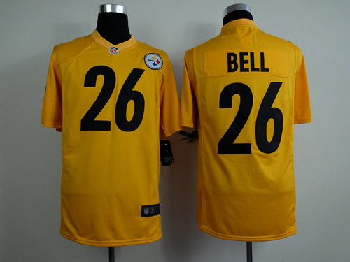 Nike Pittsburgh Steelers #26 LeVeon Bell Yellow Game Jersey