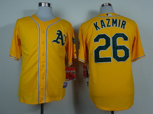 Oakland Athletics #26 Scott Kazmir Yellow Jersey