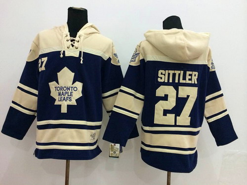 Old Time Hockey Toronto Maple Leafs #27 Darryl Sittler Navy Blue Hoodie