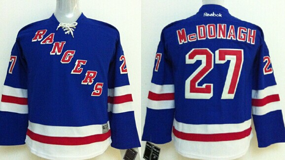 New York Rangers #27 Ryan Mcdonagh Light Blue Kids Jersey