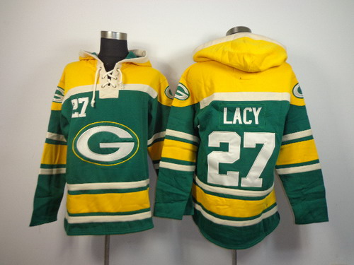 Green Bay Packers #27 Eddie Lacy 2014 Green Hoodie