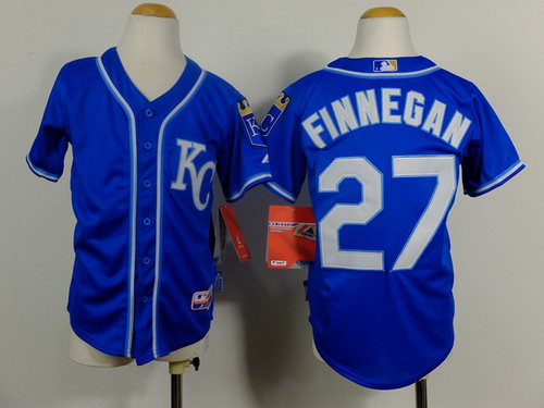 Kansas City Royals #27 Brandon Finnegan 2014 Blue Kids Jersey