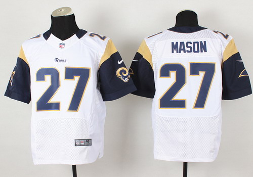 Nike St. Louis Rams #27 Tre Mason White Elite Jersey