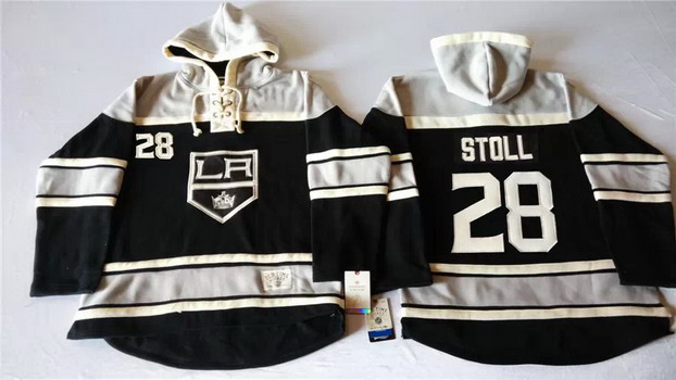 Old Time Hockey Los Angeles Kings #28 Jarret Stoll Black Hoodie