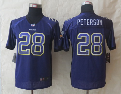 Nike Minnesota Vikings #28 Adrian Peterson Drift Fashion Purple Kids Jersey