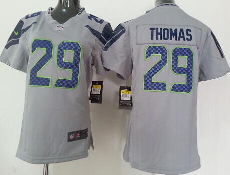 Nike Seattle Seahawks #29 Earl Thomas Gray Game Womens Jersey