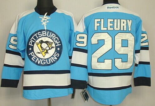 Pittsburgh Penguins #29 Marc-Andre Fleury Light Blue Jersey