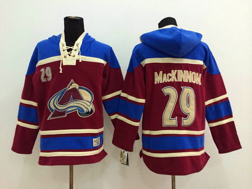 Old Time Hockey Colorado Avalanche #29 Nathan MacKinnon Red Hoodie