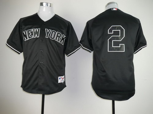 New York Yankees #2 Derek Jeter Black Jersey