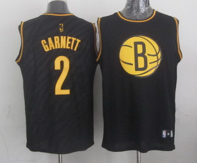 Brooklyn Nets #2 Kevin Garnett Revolution 30 Swingman 2014 Black With Gold Jersey