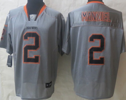 Nike Cleveland Browns #2 Johnny Manziel Lights Out Gray Elite Jersey