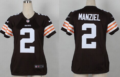 Nike Cleveland Browns #2 Johnny Manziel Brown Game Womens Jersey