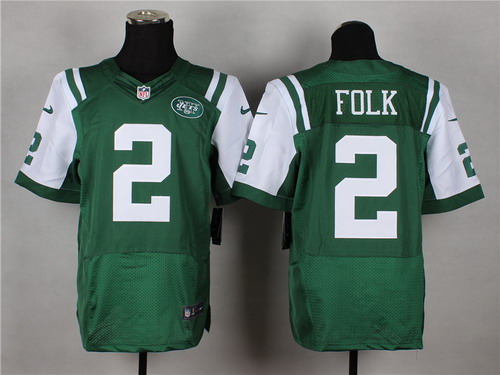 Nike New York Jets #2 Nick Folk Green Elite Jersey