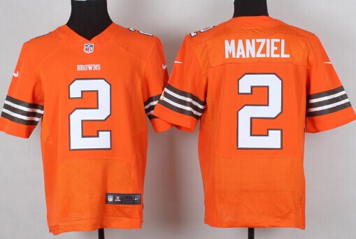 Nike Cleveland Browns #2 Johnny Manziel Orange Elite Jersey