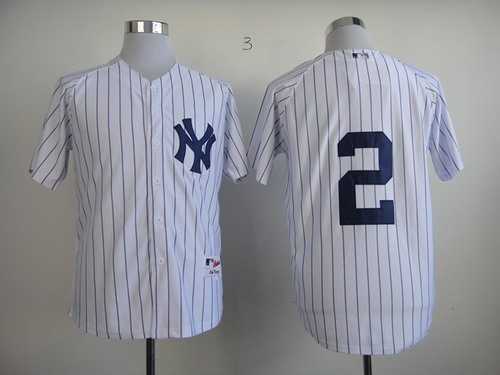 New York Yankees #2 Derek Jeter White Jersey