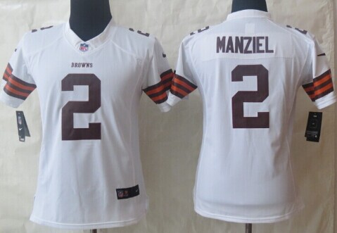 Nike Cleveland Browns #2 Johnny Manziel White Limited Womens Jersey