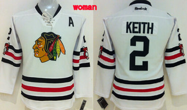 Chicago Blackhawks #2 Duncan Keith 2015 Winter Classic White Womens Jersey