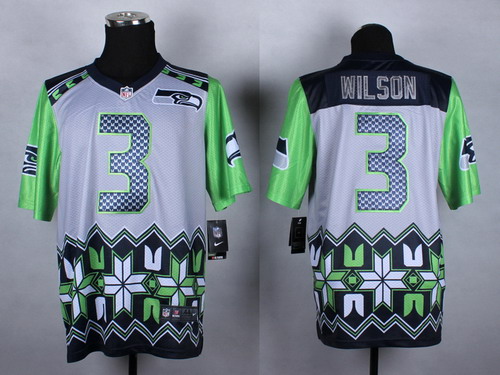 Nike Seattle Seahawks #3 Russell Wilson 2015 Noble Fashion Elite Jersey