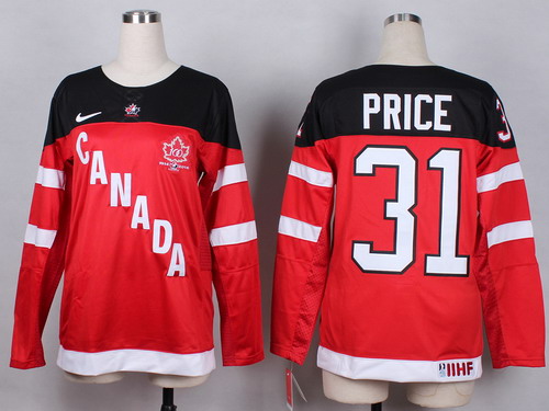 2014/15 Team Canada #31 Carey Price Red 100TH Womens Jersey