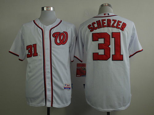 Washington Nationals #31 Max Scherzer White Jersey