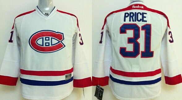 Montreal Canadiens #31 Carey Price White Kids Jersey