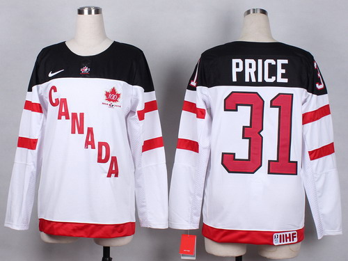 2014/15 Team Canada #31 Carey Price White 100TH Womens Jersey