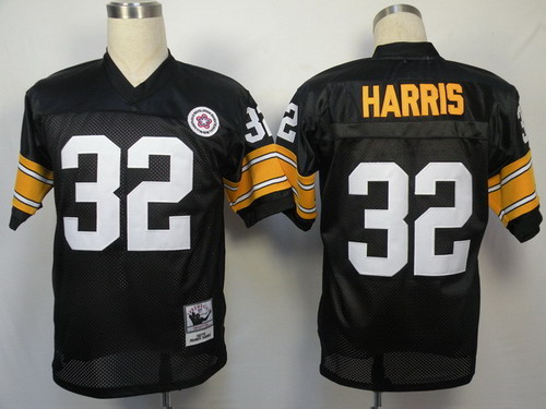 Pittsburgh Steelers #32 Franco Harris Black Throwback Jersey