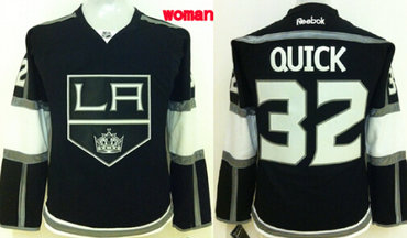 Los Angeles Kings #32 Jonathan Quick Black Womens Jersey