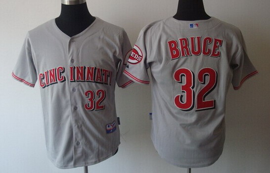 Cincinnati Reds #32 Jay Bruce Gray Jersey