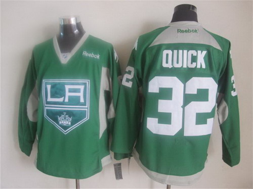 Los Angeles Kings #32 Jonathan Quick 2014 Training Green Jersey