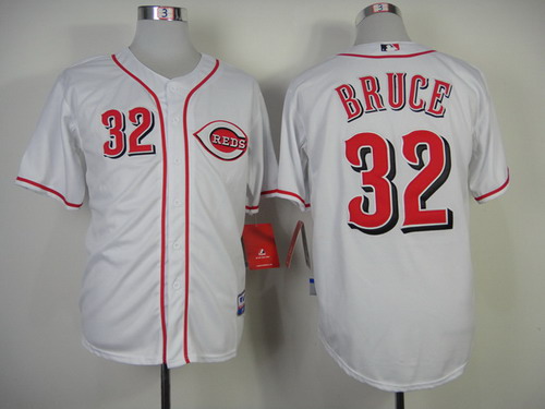 Cincinnati Reds #32 Jay Bruce White Jersey