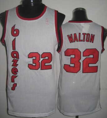 Portland Trail Blazers #32 Bill Walton White Swingman Throwback Jersey