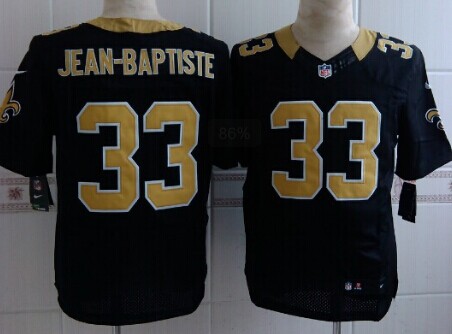 Nike New Orleans Saints #33 Stanley Jean-Baptiste Black Elite Jersey