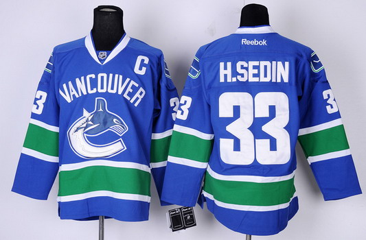 Vancouver Canucks #33 Henrik Sedin Blue Jersey