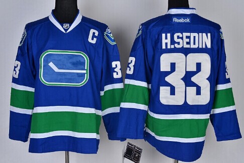 Vancouver Canucks #33 Henrik Sedin Blue Third Jersey